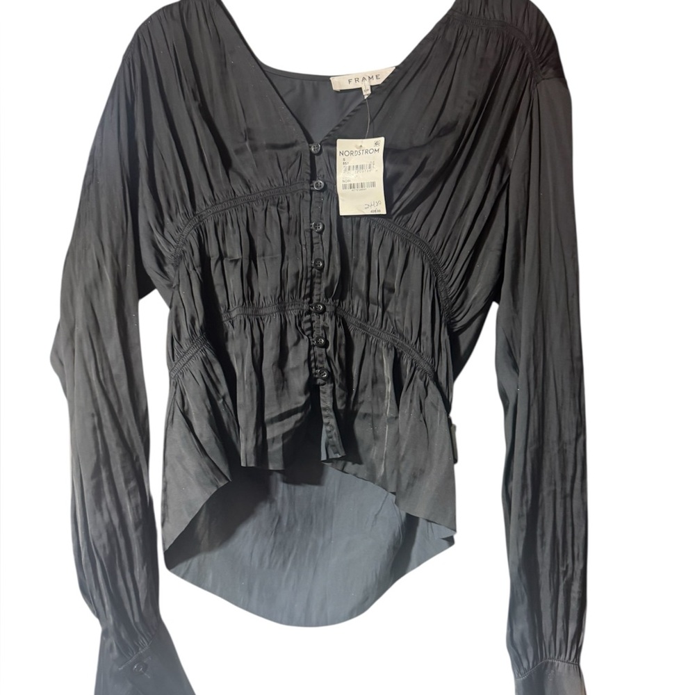 NWT Frame Elegant Black Blouse s/p size